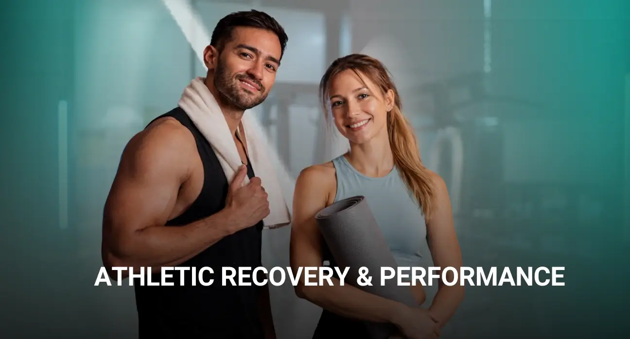 An athlete receiving IV therapy for faster muscle recovery and hydration support at Estetik International.