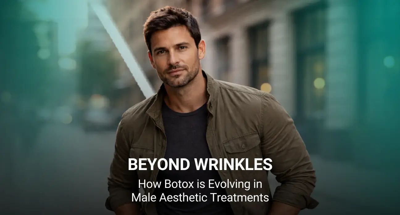 A male patient receiving a Botox treatment for jawline definition and facial rejuvenation at Estetik International.