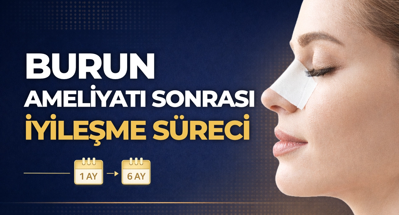Estetik International'da burun estetiği ameliyatı olanlar için ameliyat sonrası 1. ay ve 6. ay iyileşme sürecini, ödem atımını ve doğal görünümün oturmasını temsil eden kapak görseli
