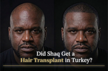 Shaquille O'Neal smiling with long hair and drinking Turkish tea in a viral commercial